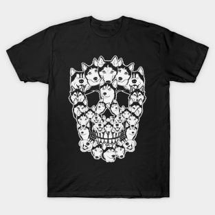 Skull Made of Husky Spooky Skull Halloween Gift T-Shirt